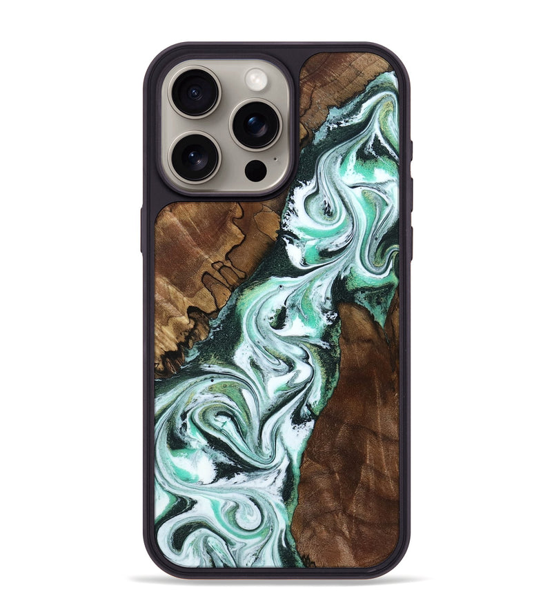 iPhone 15 Pro Max Wood Phone Case - Shirley (Green, 802084)