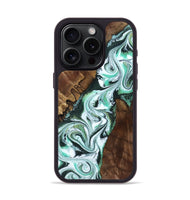 iPhone 15 Pro Wood Phone Case - Shirley (Green, 802084)