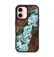 iPhone 16 Wood Phone Case - Shirley (Green, 802084)