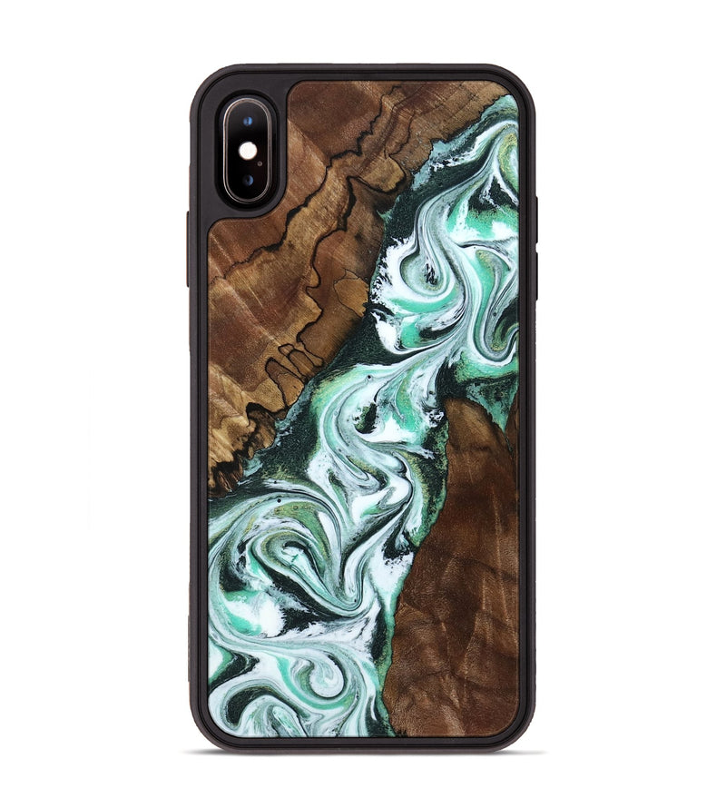iPhone Xs Max Wood Phone Case - Shirley (Green, 802084)