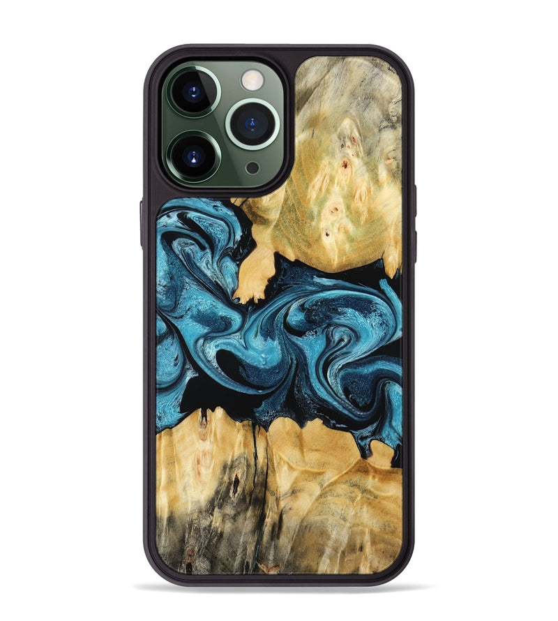 iPhone 13 Pro Max Wood Phone Case - Sutton (Blue, 802104)