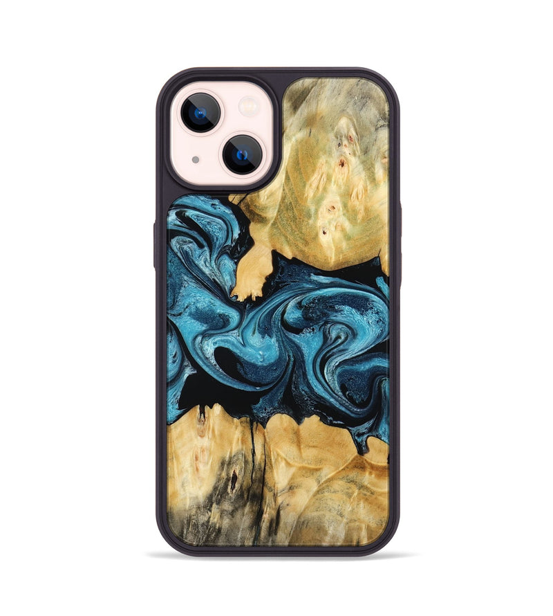 iPhone 14 Wood Phone Case - Sutton (Blue, 802104)