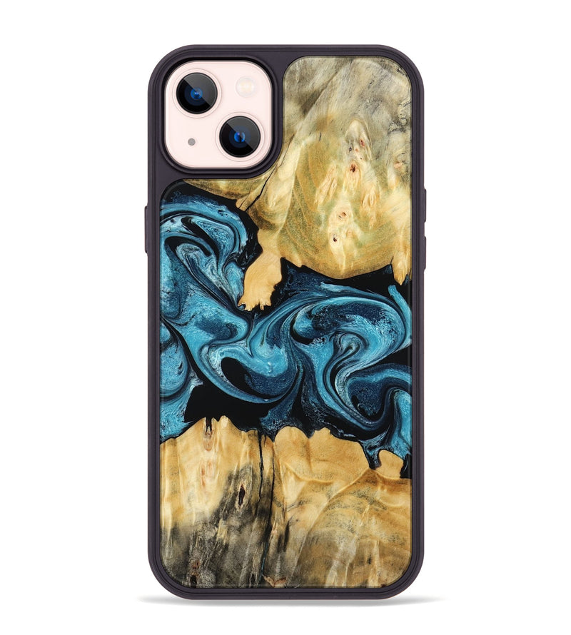 iPhone 14 Plus Wood Phone Case - Sutton (Blue, 802104)