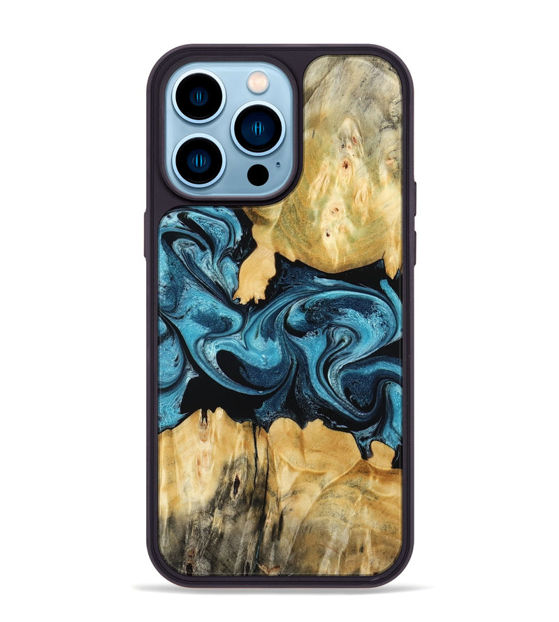 iPhone 14 Pro Max Wood Phone Case - Sutton (Blue, 802104)