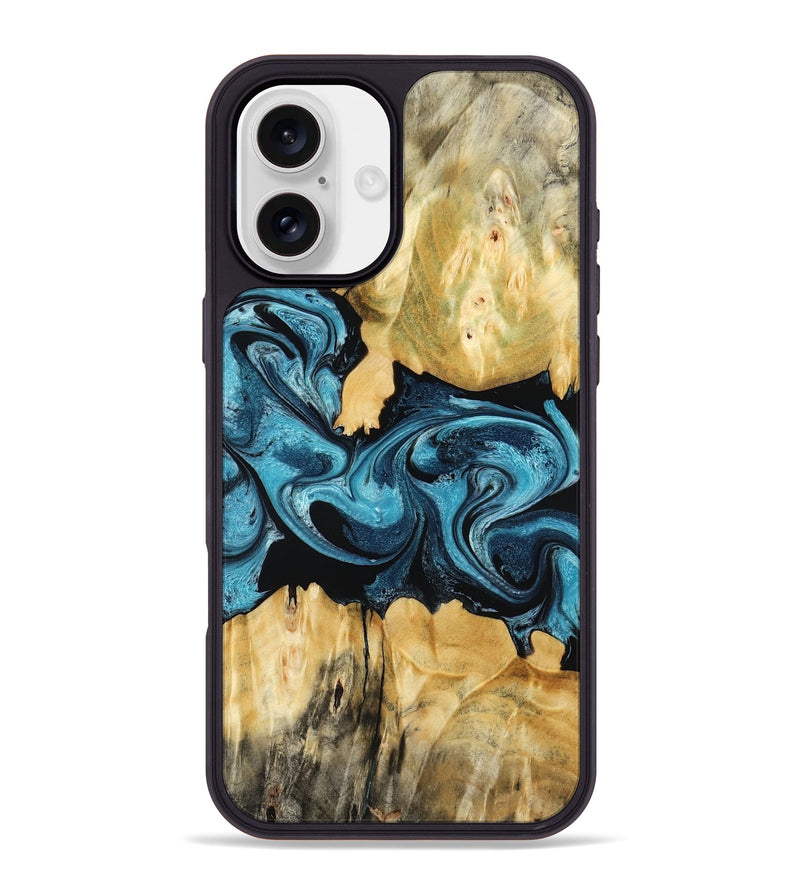iPhone 16 Plus Wood Phone Case - Sutton (Blue, 802104)