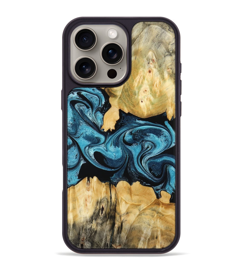 iPhone 16 Pro Max Wood Phone Case - Sutton (Blue, 802104)
