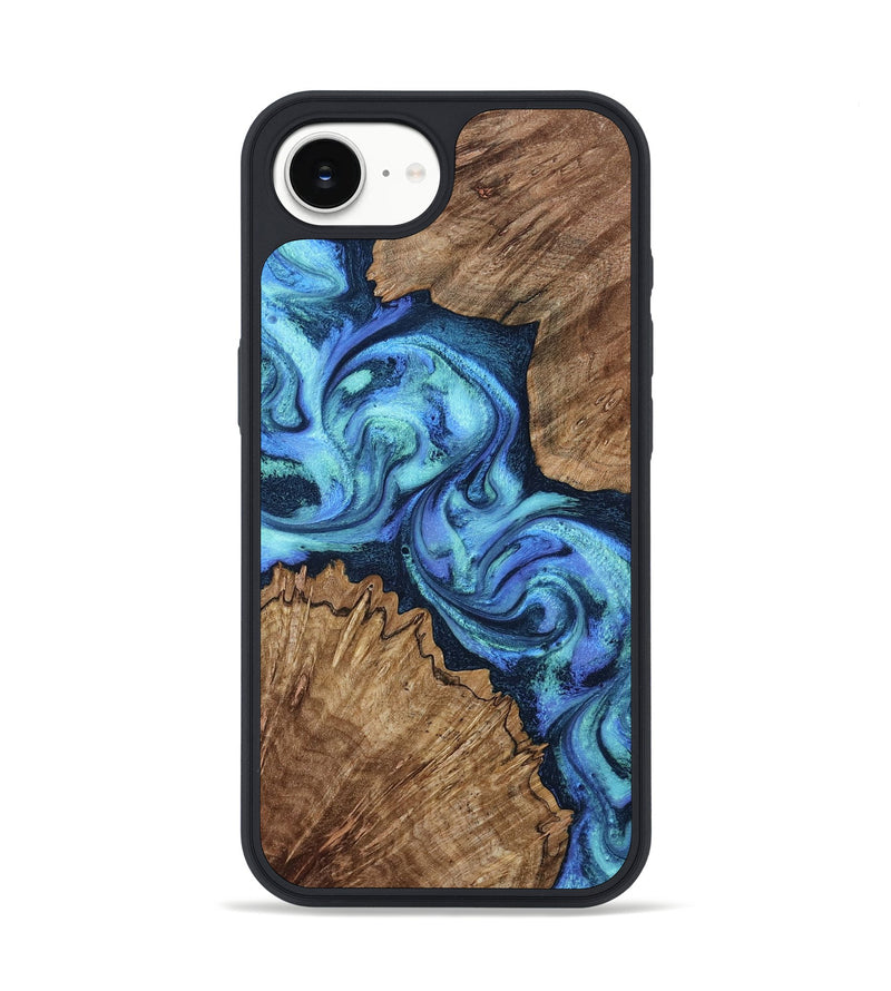 iPhone 16e Wood Phone Case - Enoch (Blue, 802105)
