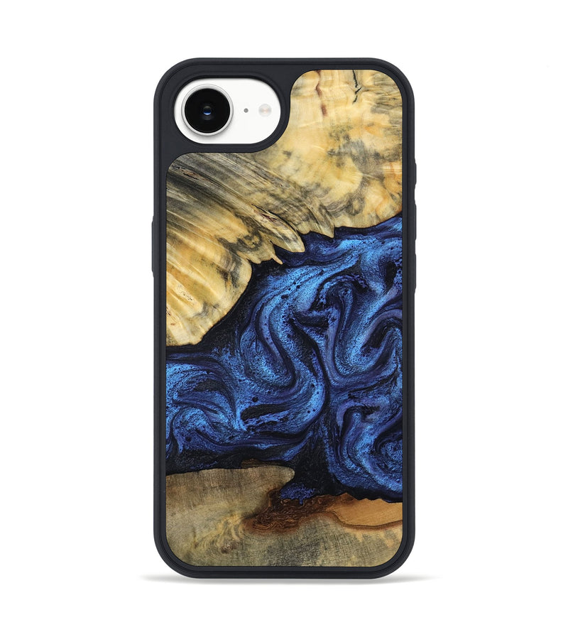 iPhone 16e Wood Phone Case - Sarahi (Blue, 802106)