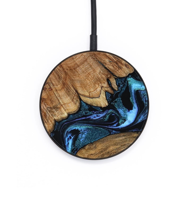 Circle Wood Wireless Charger - Danika (Blue, 802107)