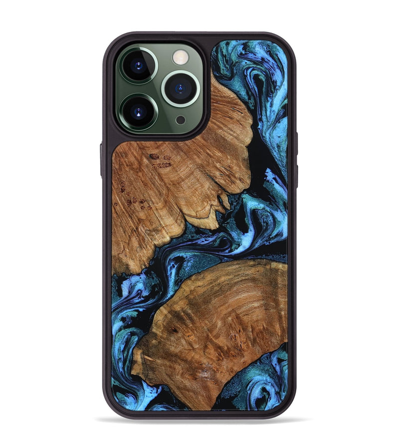 iPhone 13 Pro Max Wood Phone Case - Danika (Blue, 802107)