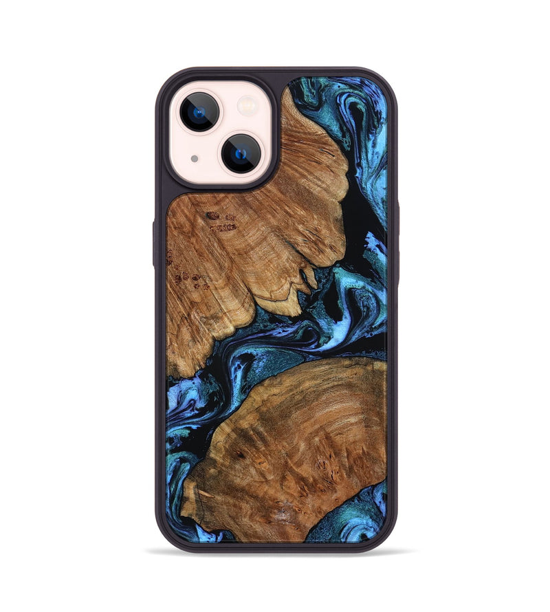 iPhone 14 Wood Phone Case - Danika (Blue, 802107)