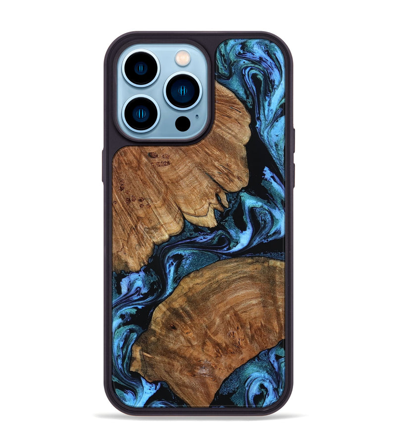 iPhone 14 Pro Max Wood Phone Case - Danika (Blue, 802107)
