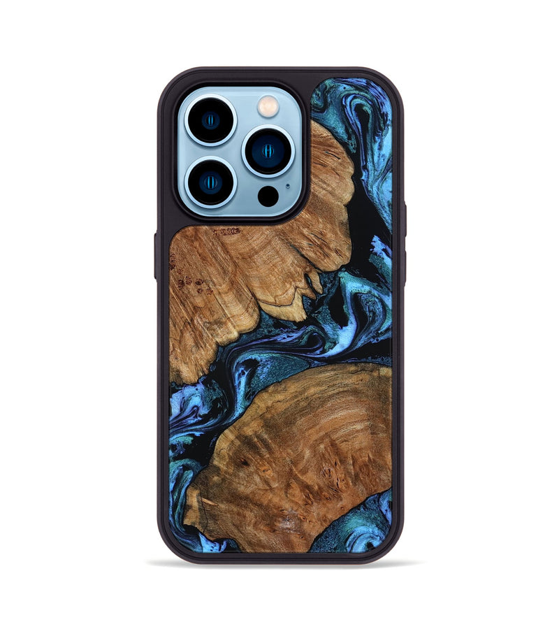 iPhone 14 Pro Wood Phone Case - Danika (Blue, 802107)