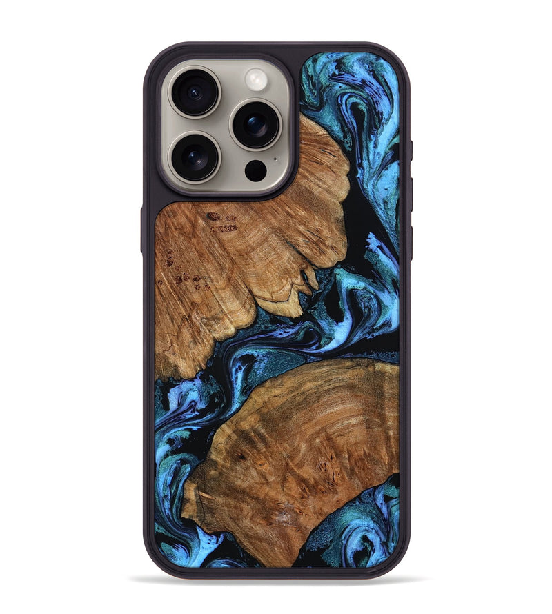 iPhone 15 Pro Max Wood Phone Case - Danika (Blue, 802107)