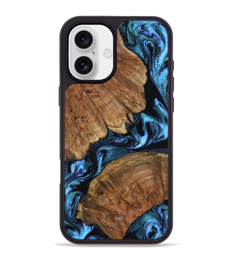 iPhone 16 Plus Wood Phone Case - Danika (Blue, 802107)