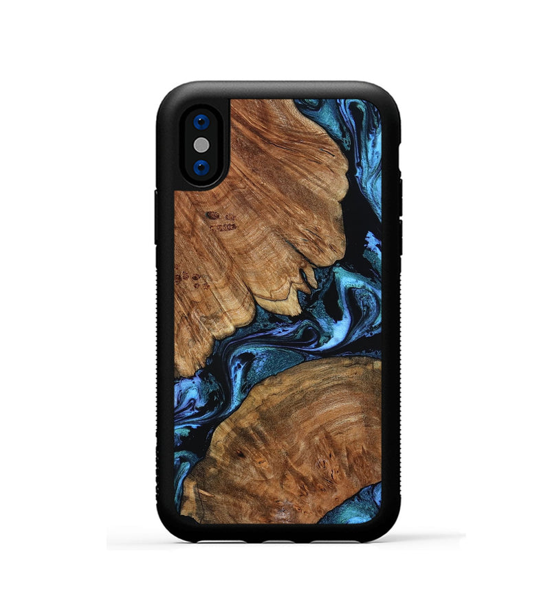 iPhone Xs Wood Phone Case - Danika (Blue, 802107)
