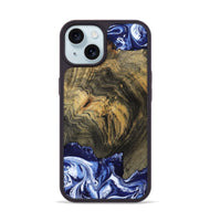 iPhone 15 Wood Phone Case - Lori (Blue, 802108)