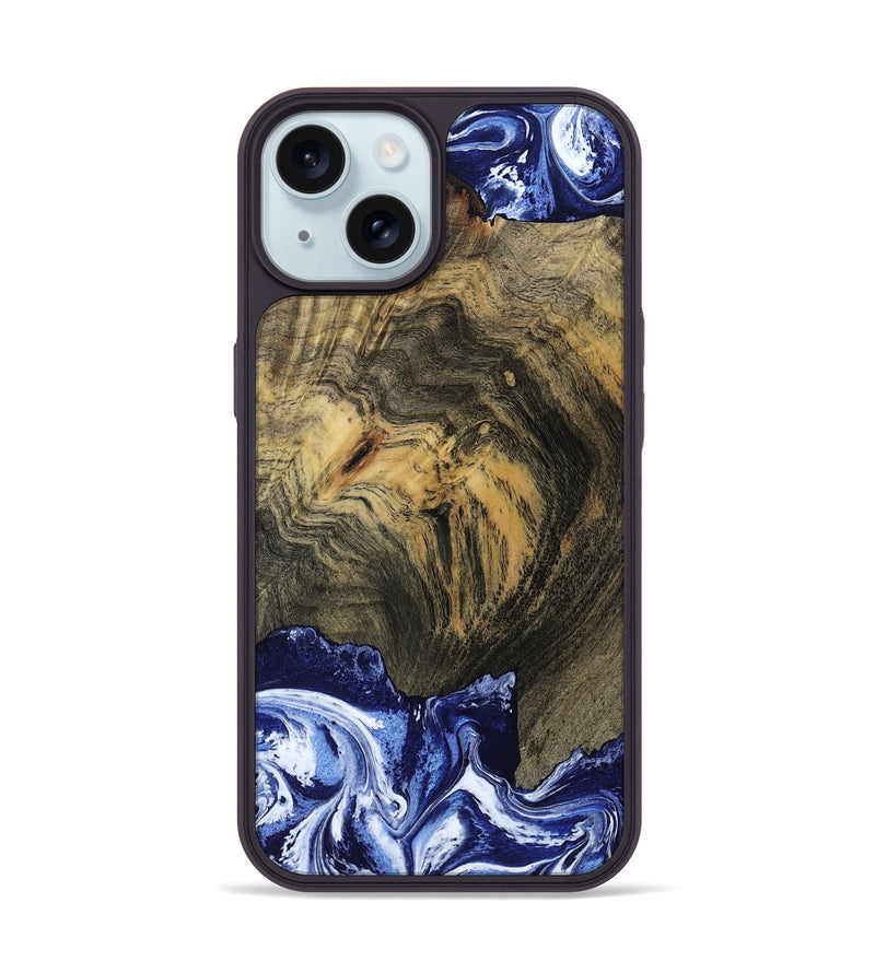 iPhone 15 Wood Phone Case - Lori (Blue, 802108)