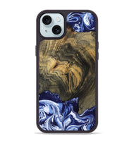 iPhone 15 Plus Wood Phone Case - Lori (Blue, 802108)