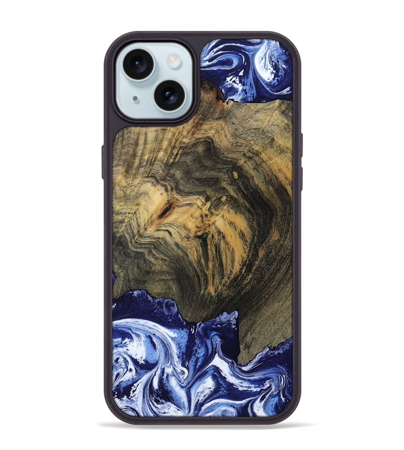 iPhone 15 Plus Wood Phone Case - Lori (Blue, 802108)