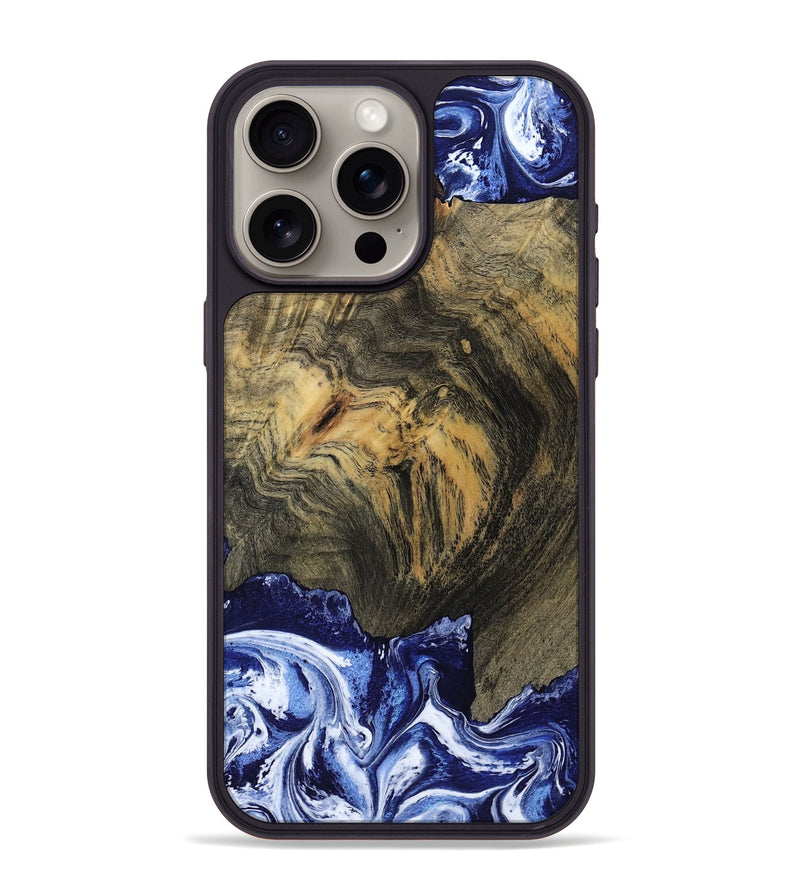 iPhone 15 Pro Max Wood Phone Case - Lori (Blue, 802108)
