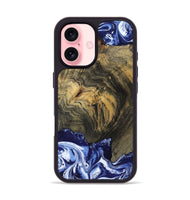 iPhone 16 Wood Phone Case - Lori (Blue, 802108)