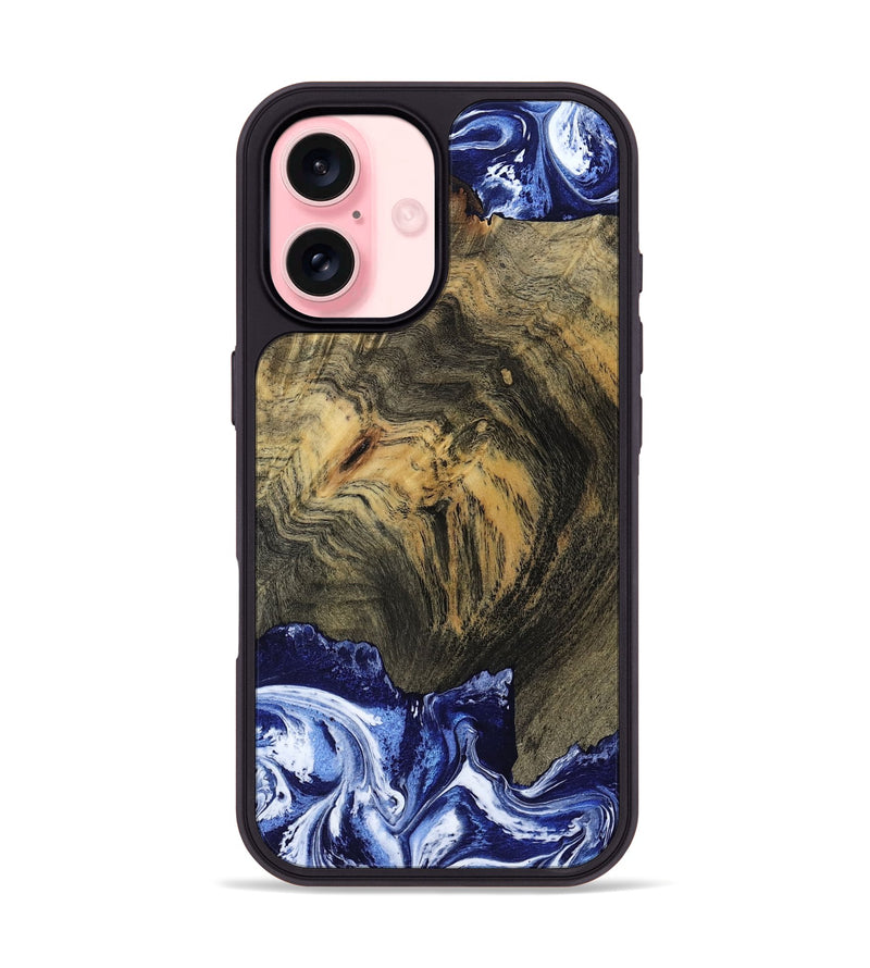 iPhone 16 Wood Phone Case - Lori (Blue, 802108)