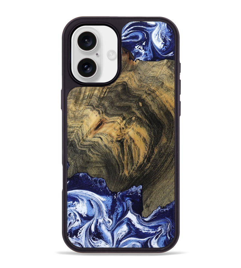 iPhone 16 Plus Wood Phone Case - Lori (Blue, 802108)