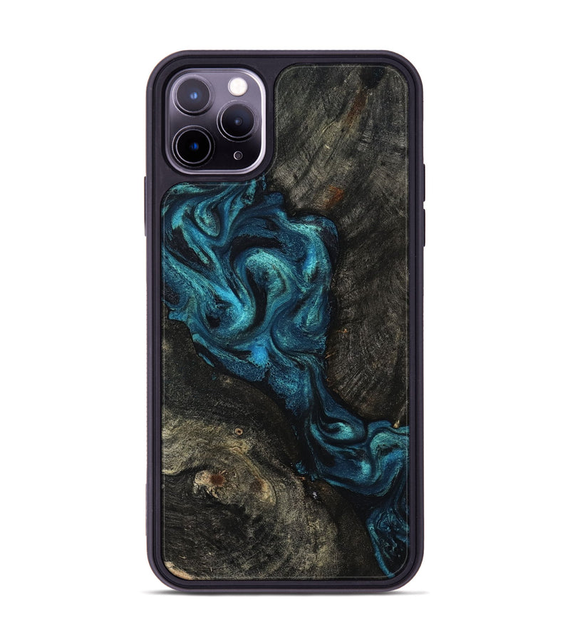 iPhone 11 Pro Max Wood Phone Case - Tad (Blue, 802109)