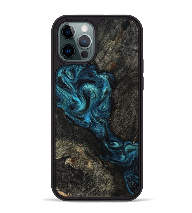 iPhone 12 Pro Max Wood Phone Case - Tad (Blue, 802109)