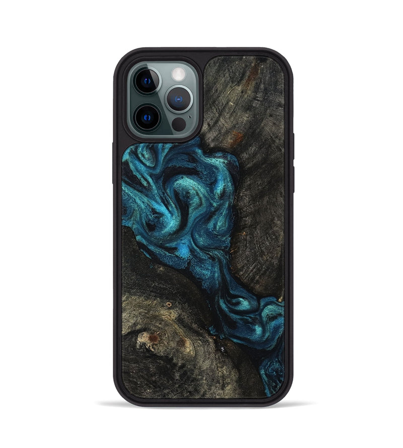 iPhone 12 Pro Wood Phone Case - Tad (Blue, 802109)