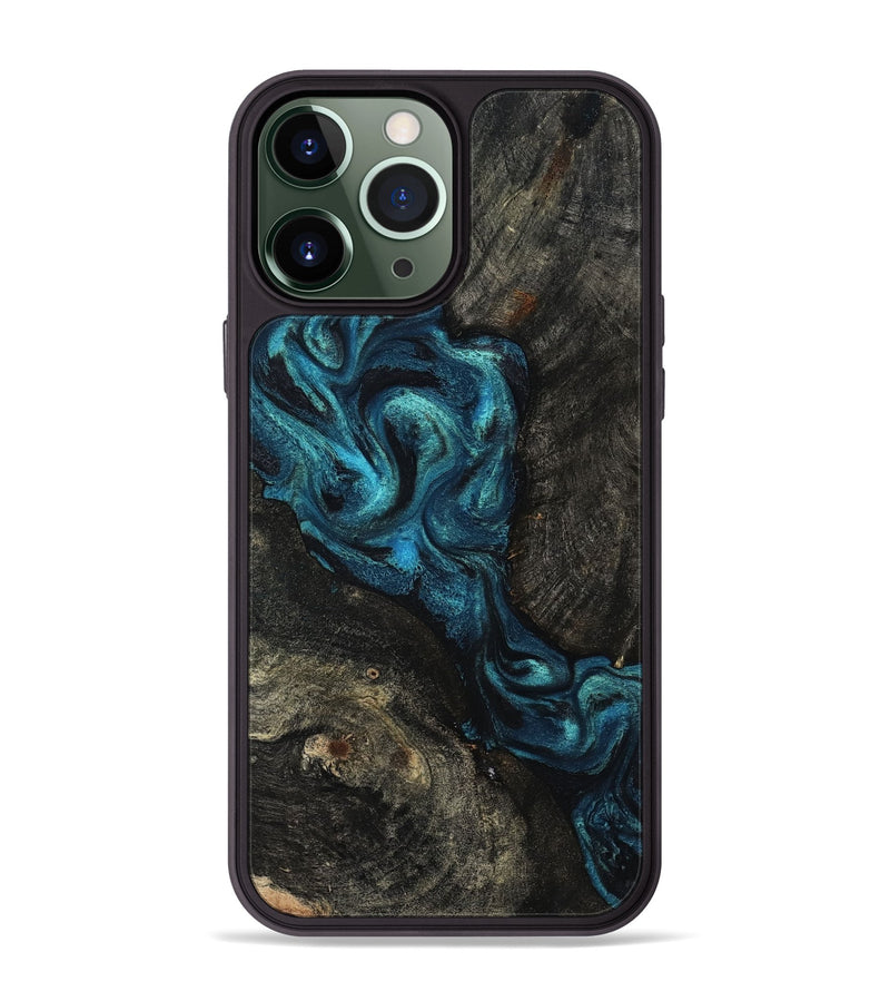 iPhone 13 Pro Max Wood Phone Case - Tad (Blue, 802109)