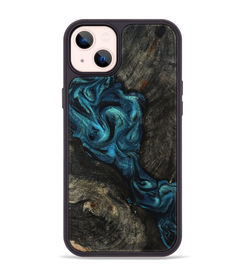 iPhone 14 Plus Wood Phone Case - Tad (Blue, 802109)