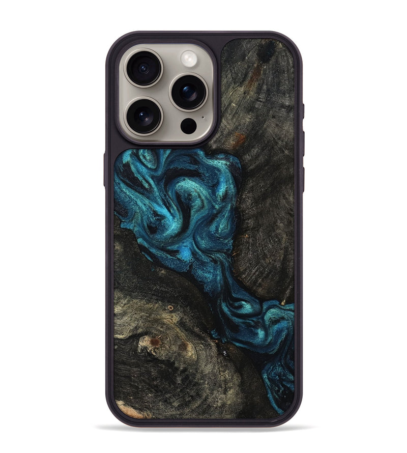 iPhone 15 Pro Max Wood Phone Case - Tad (Blue, 802109)