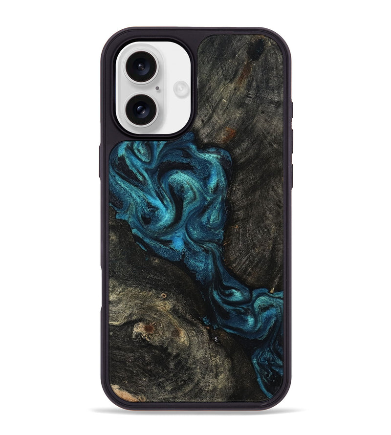 iPhone 16 Plus Wood Phone Case - Tad (Blue, 802109)