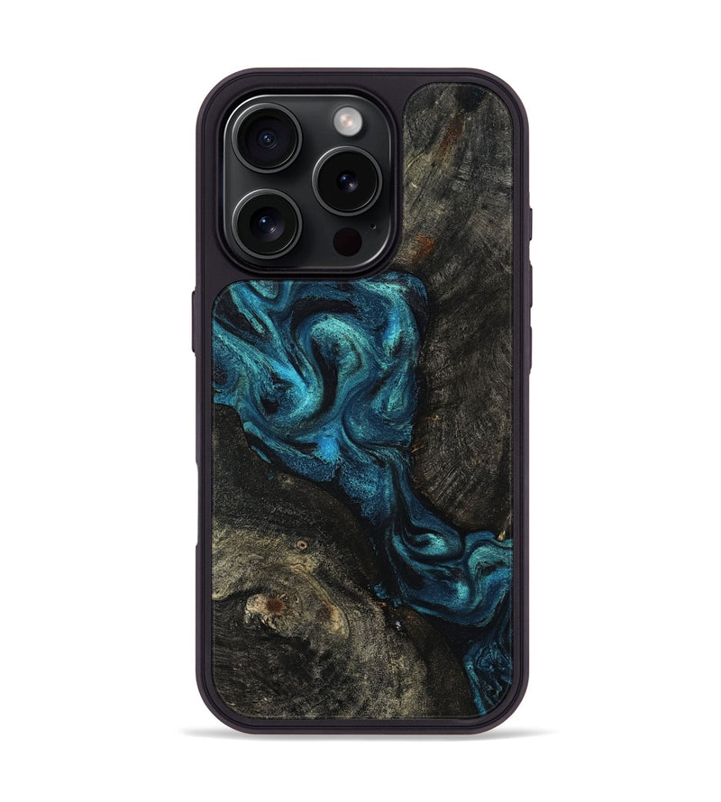 iPhone 16 Pro Wood Phone Case - Tad (Blue, 802109)