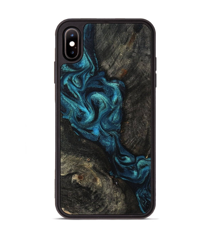iPhone Xs Max Wood Phone Case - Tad (Blue, 802109)