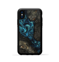 iPhone Xs Wood Phone Case - Tad (Blue, 802109)