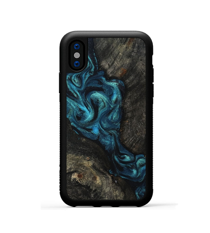 iPhone Xs Wood Phone Case - Tad (Blue, 802109)