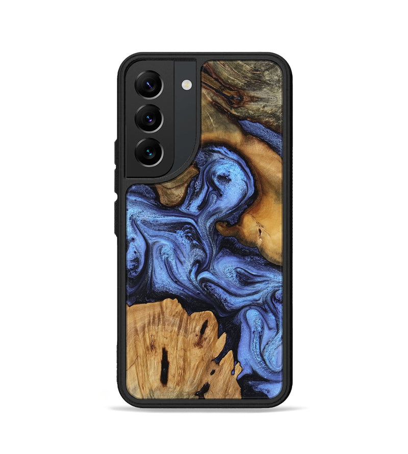 Galaxy S22 Wood Phone Case - Jasmine (Blue, 802110)