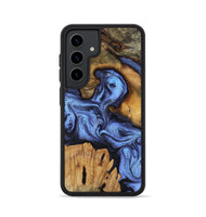 Galaxy S24 Wood Phone Case - Jasmine (Blue, 802110)