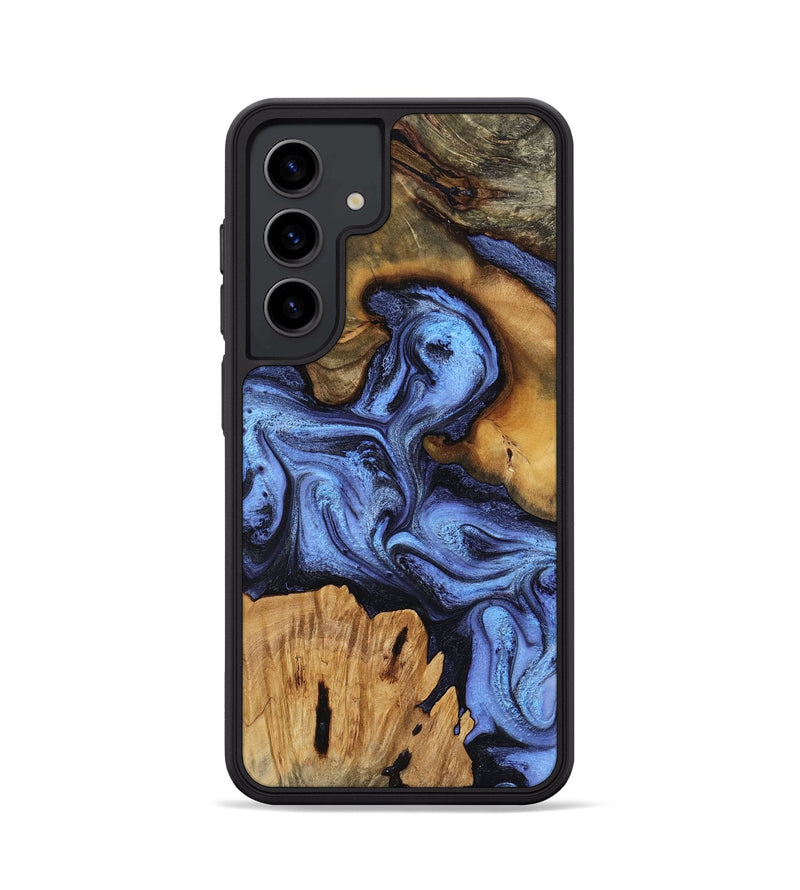 Galaxy S24 Wood Phone Case - Jasmine (Blue, 802110)