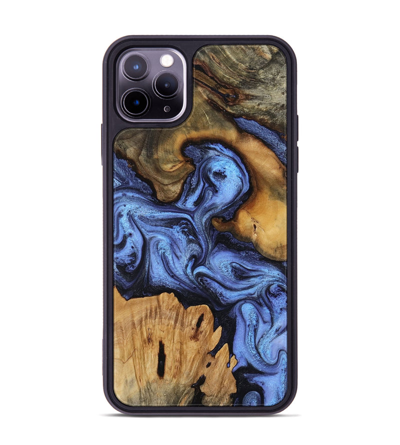 iPhone 11 Pro Max Wood Phone Case - Jasmine (Blue, 802110)
