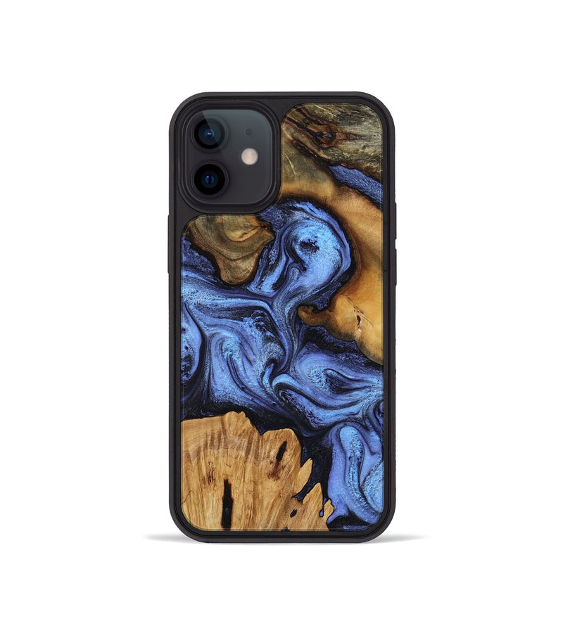 iPhone 12 mini Wood Phone Case - Jasmine (Blue, 802110)