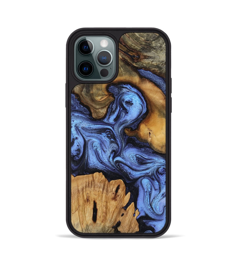 iPhone 12 Pro Wood Phone Case - Jasmine (Blue, 802110)