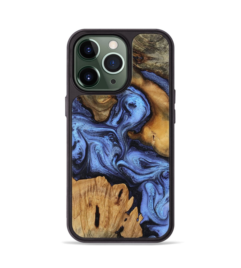 iPhone 13 Pro Wood Phone Case - Jasmine (Blue, 802110)