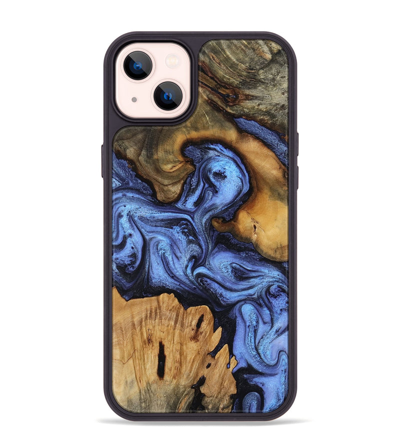 iPhone 14 Plus Wood Phone Case - Jasmine (Blue, 802110)