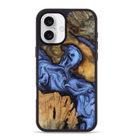 iPhone 16 Plus Wood Phone Case - Jasmine (Blue, 802110)