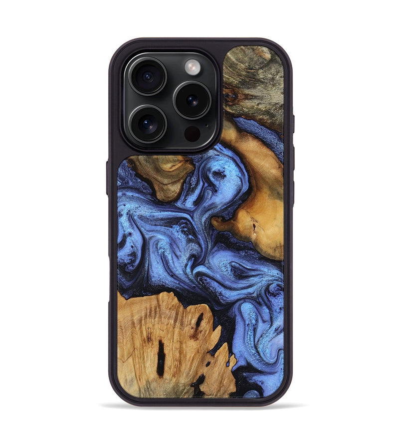 iPhone 16 Pro Wood Phone Case - Jasmine (Blue, 802110)