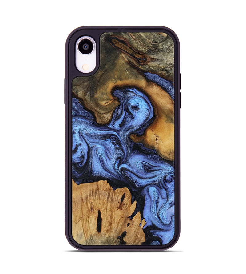 iPhone Xr Wood Phone Case - Jasmine (Blue, 802110)